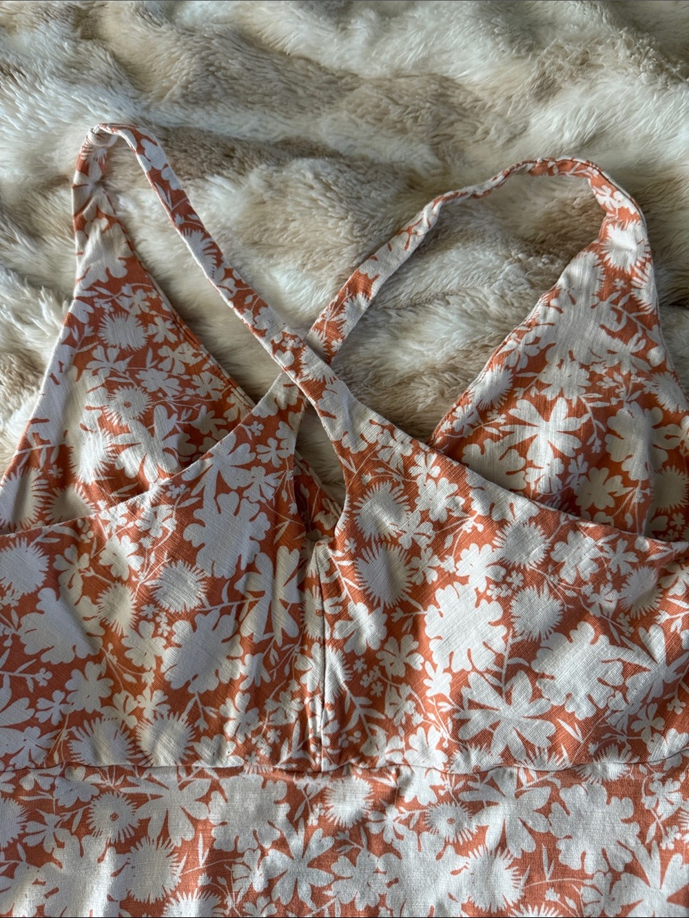 Patagonia Orange and White Floral Tank Top dress - Picture 7 of 8